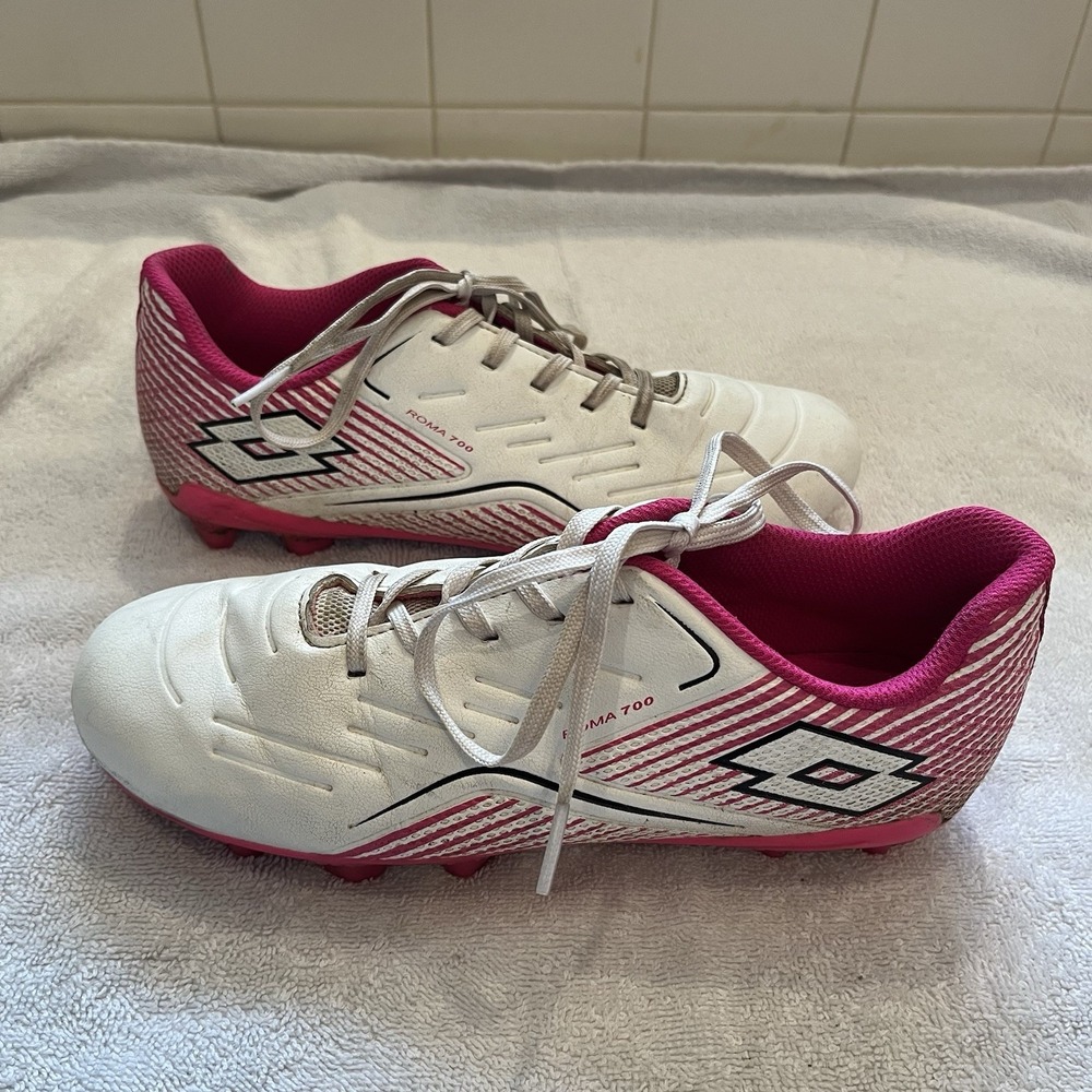 Lotto Kids' Roma 700 Soccer Cleats Youth Size 4 Pink/White